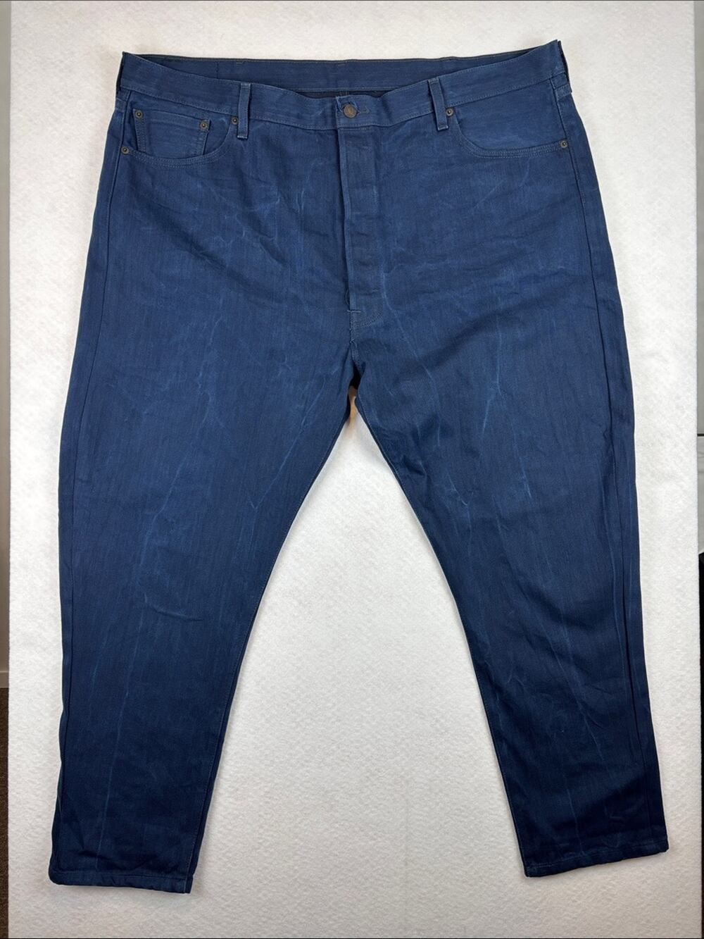 Levi’s 501 Men’s Jeans W46 L34 Dark Wash Button Fly Straight Leg Denim Pants
